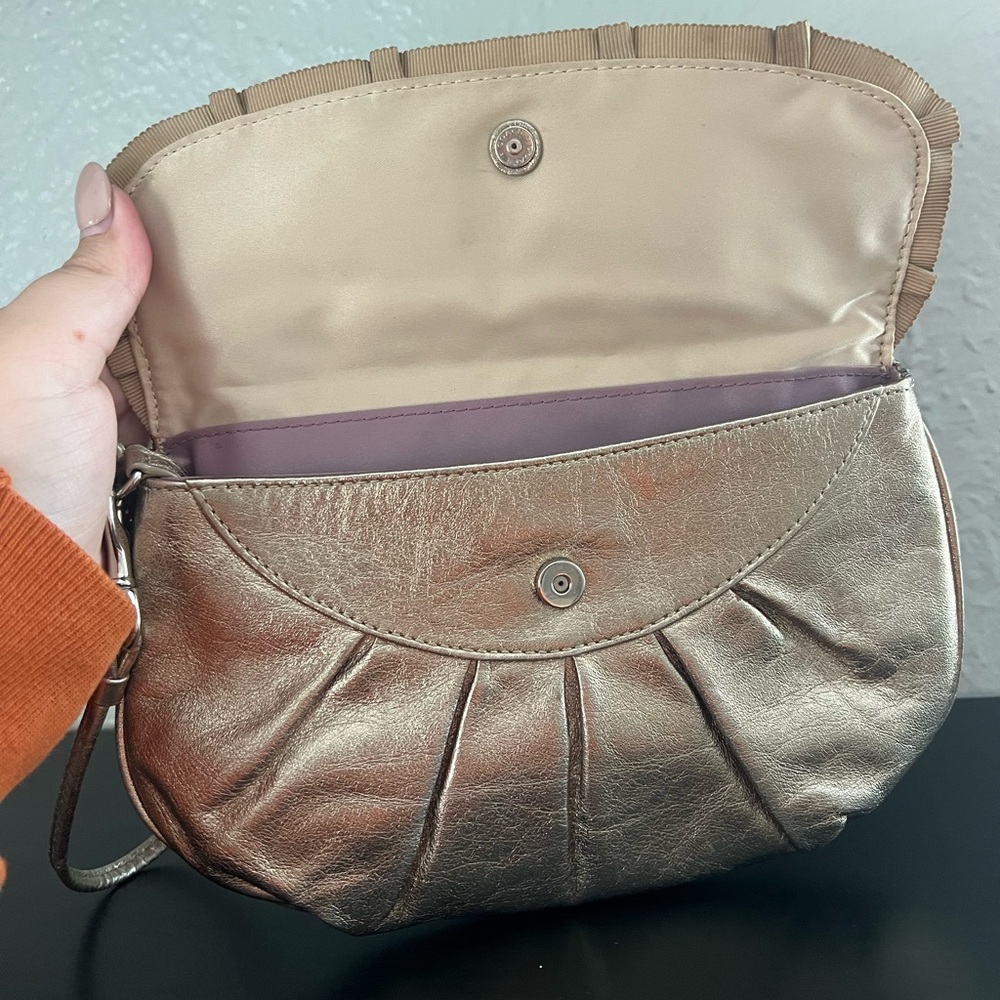 Coach Y2K Metallic Clutch Pleated Wristlet - Picture 7 of 9